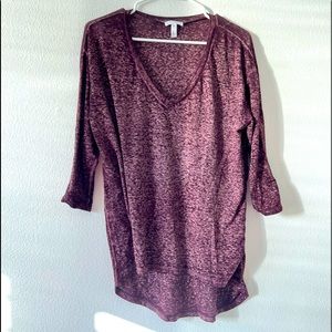Leith V Neck Heathered Dolman Top